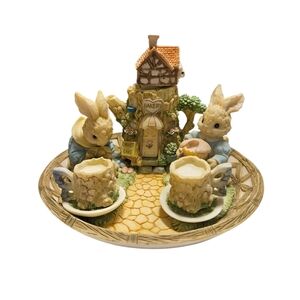 Charming Bunny Tea Set with Bakery Scene
